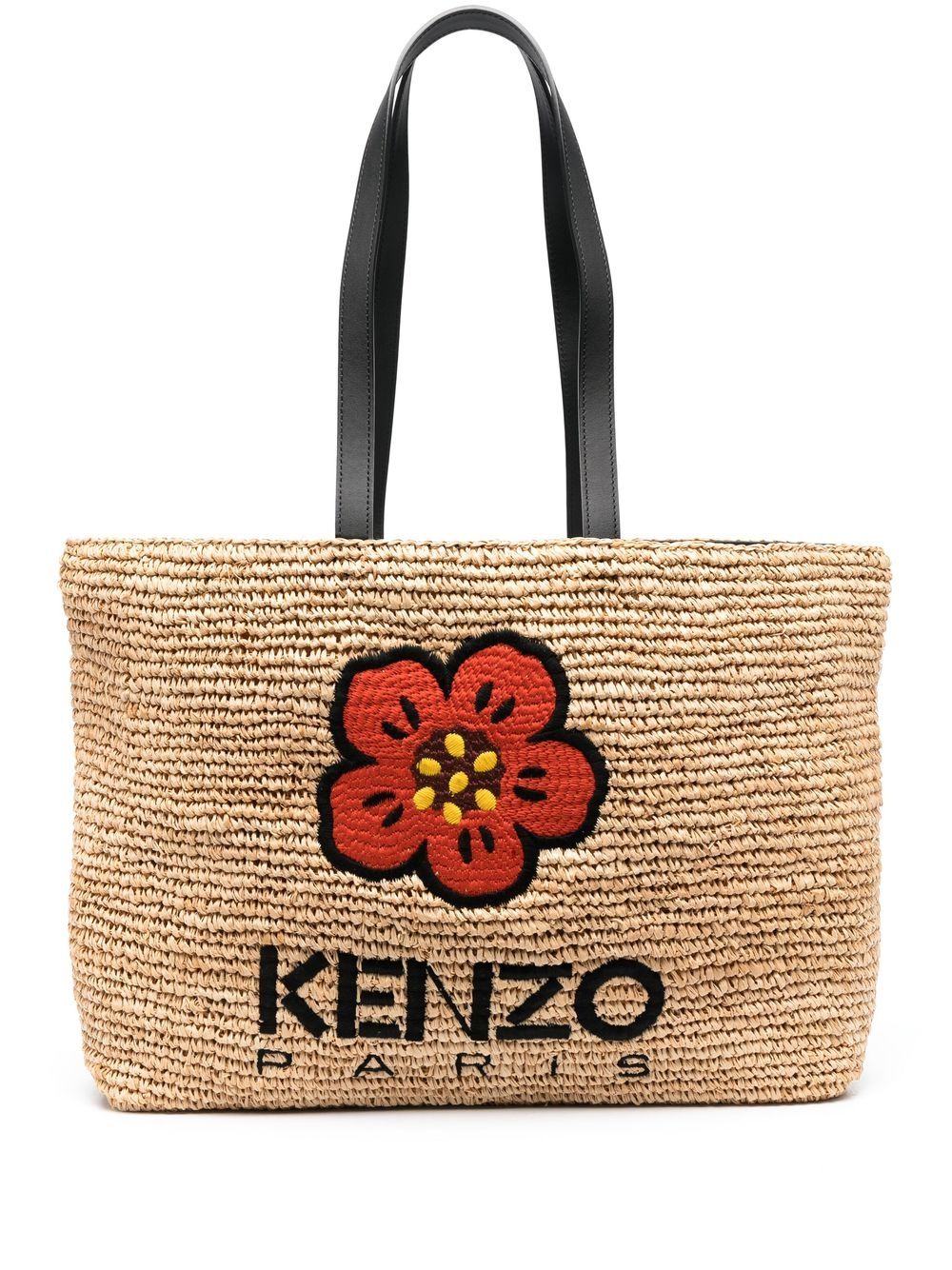 Kenzo Boke Flower straw tote bag - Neutrals von Kenzo