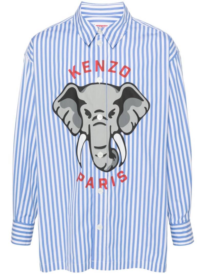 Kenzo Elephant striped shirt - Blue von Kenzo