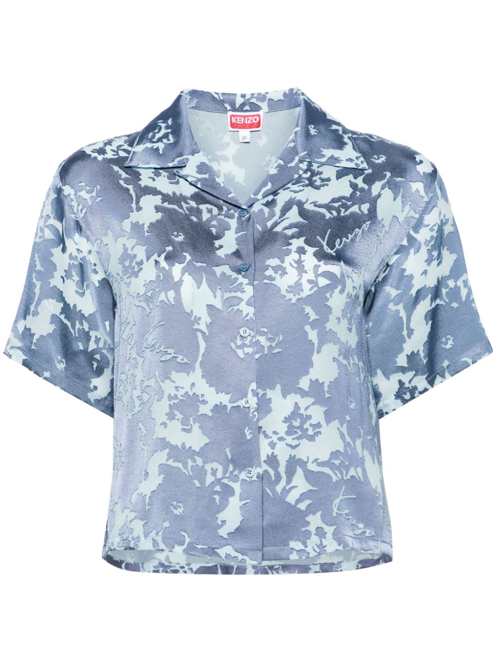 Kenzo Flower Camouflage cropped shirt - Blue von Kenzo