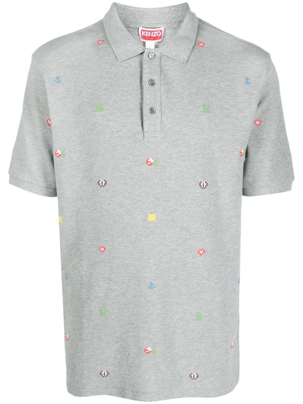 Kenzo Kenzo Pixel slim fit polo shirt - Grey von Kenzo
