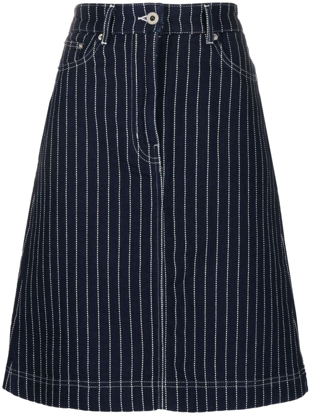 Kenzo striped denim midi skirt - Blue von Kenzo