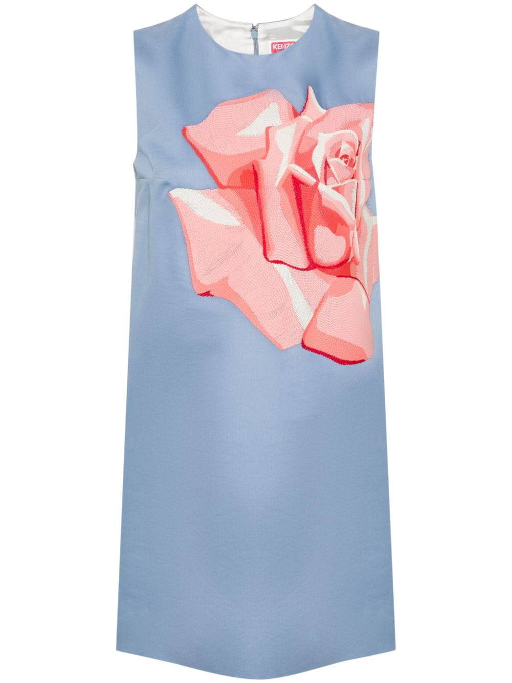 Kenzo Rose-embroidered mini dress - Blue von Kenzo