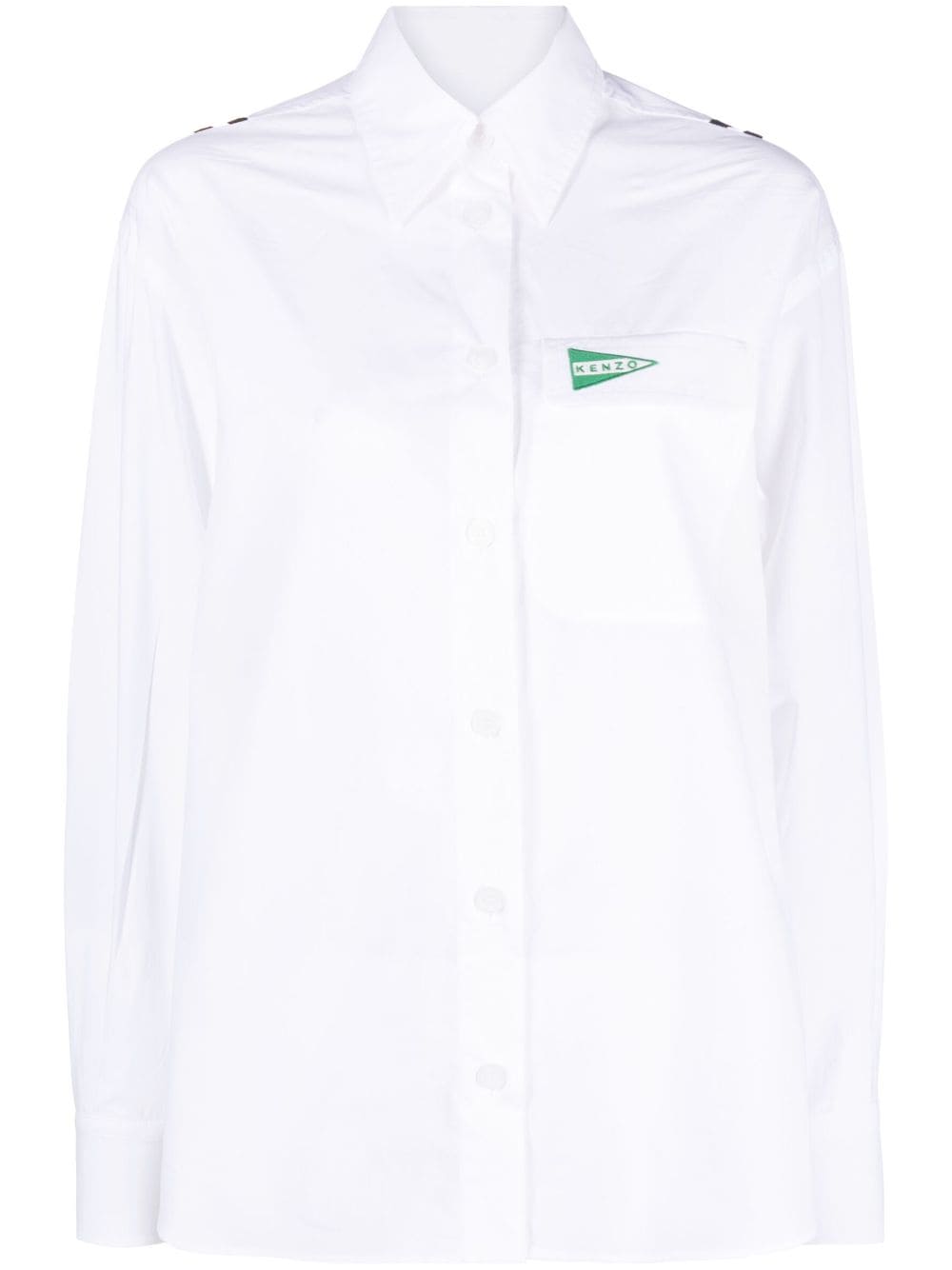 Kenzo Sailor embroidered cotton shirt - White von Kenzo