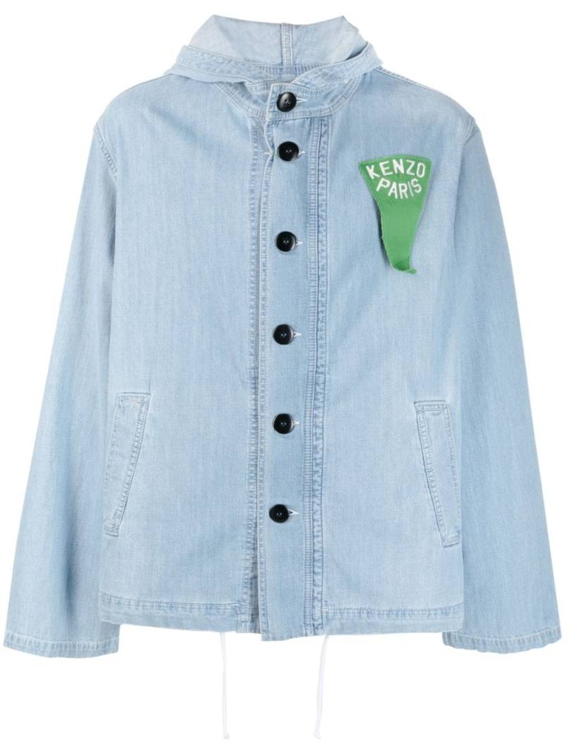 Kenzo Sailor logo-patch denim parka jacket - Blue von Kenzo