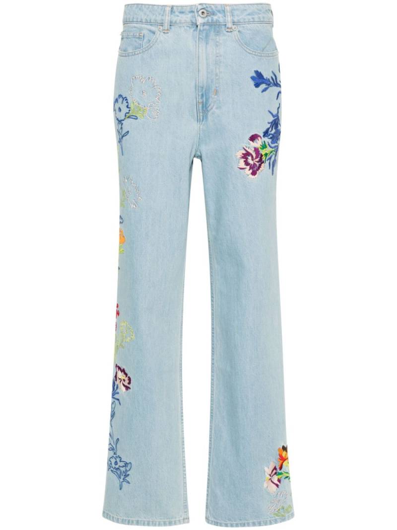 Kenzo Sumire Drawn Flowers wide-leg jeans - Blue von Kenzo