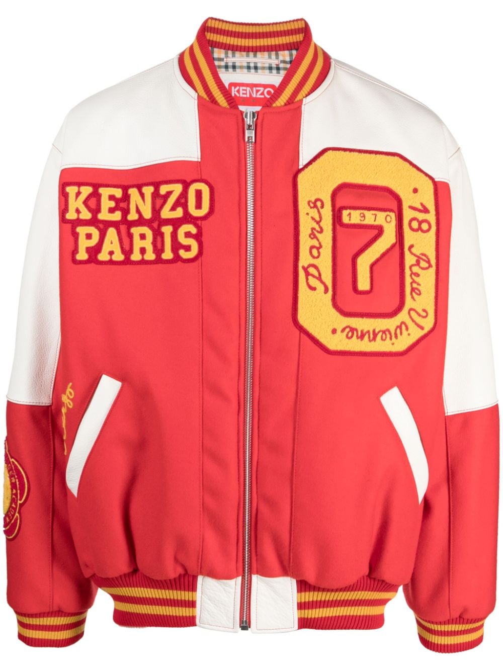 Kenzo Tiger Academy logo-patch bomber jacket - Red von Kenzo