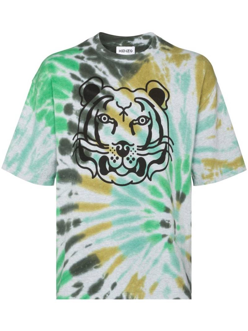 Kenzo Tiger tie-dye print T-shirt - Green von Kenzo