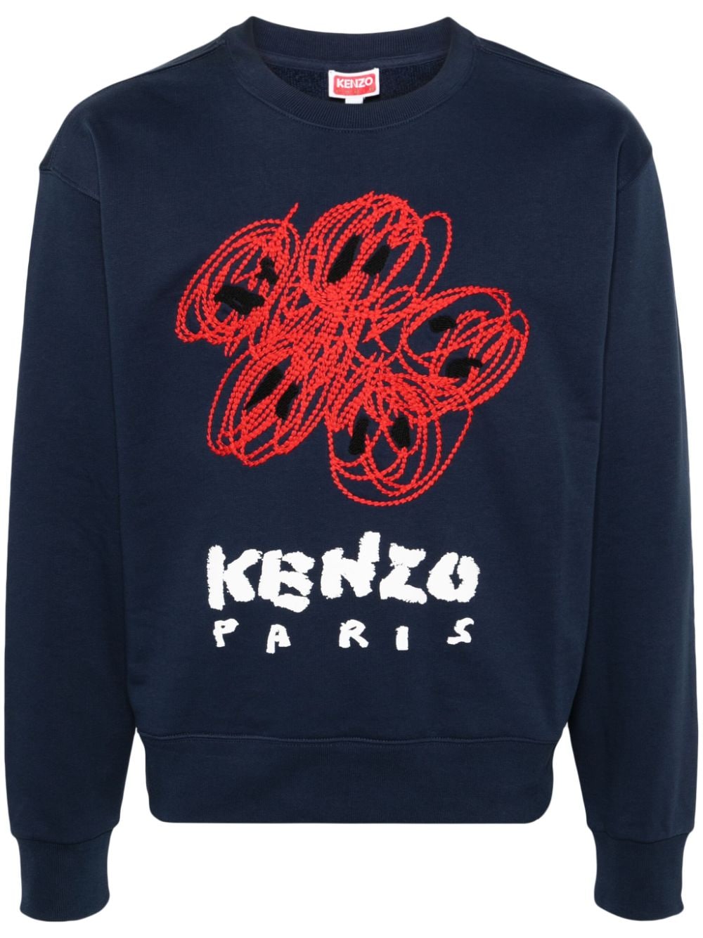 Kenzo Varsity Drawn floral-embroidered sweatshirt - Blue von Kenzo