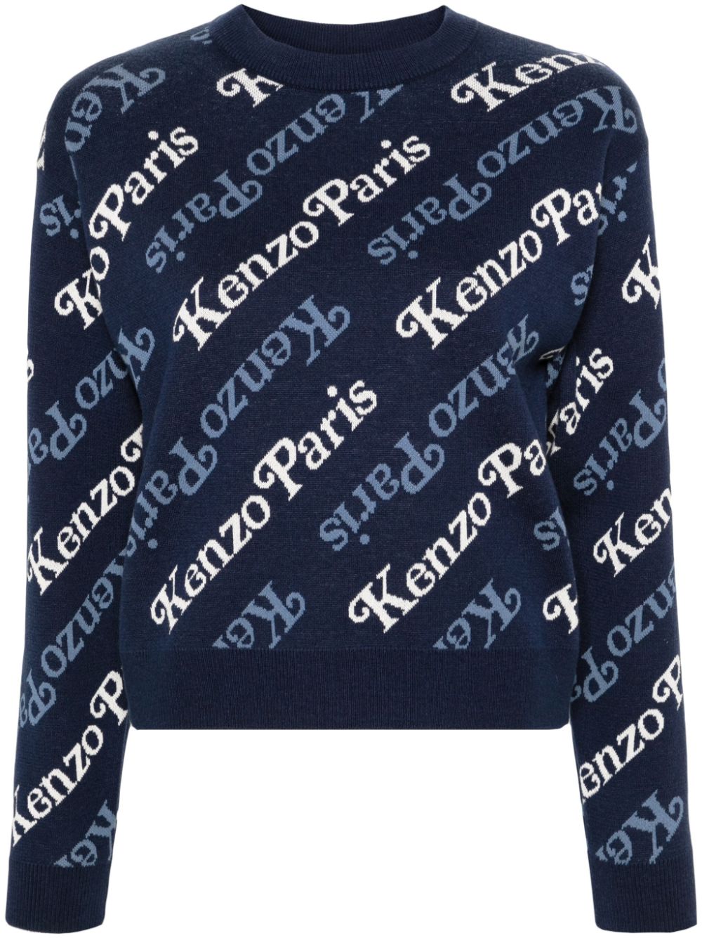 Kenzo Verdy logo-intarsia jumper - Blue von Kenzo
