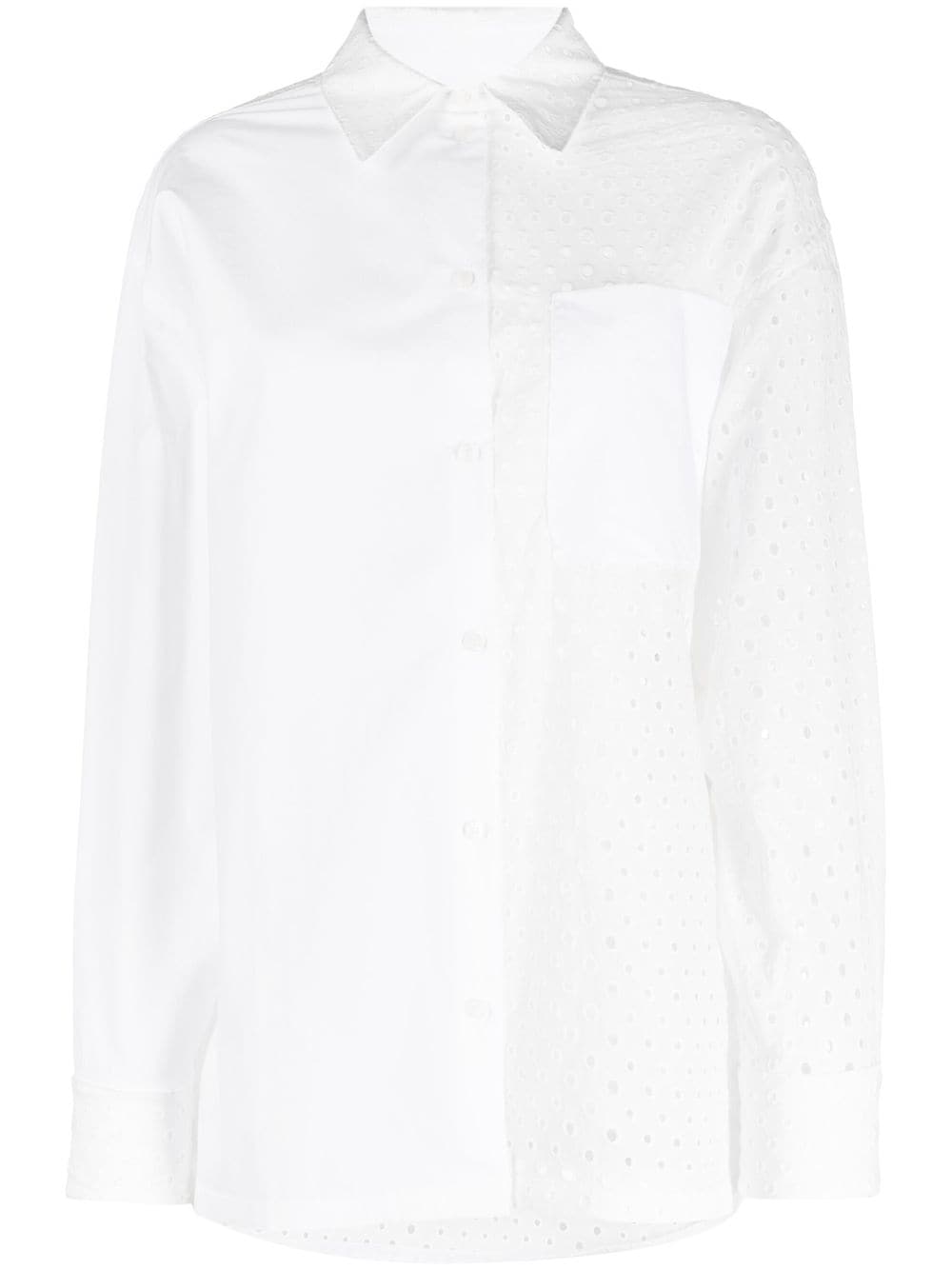 Kenzo broderie anglaise-panelled shirt - White von Kenzo
