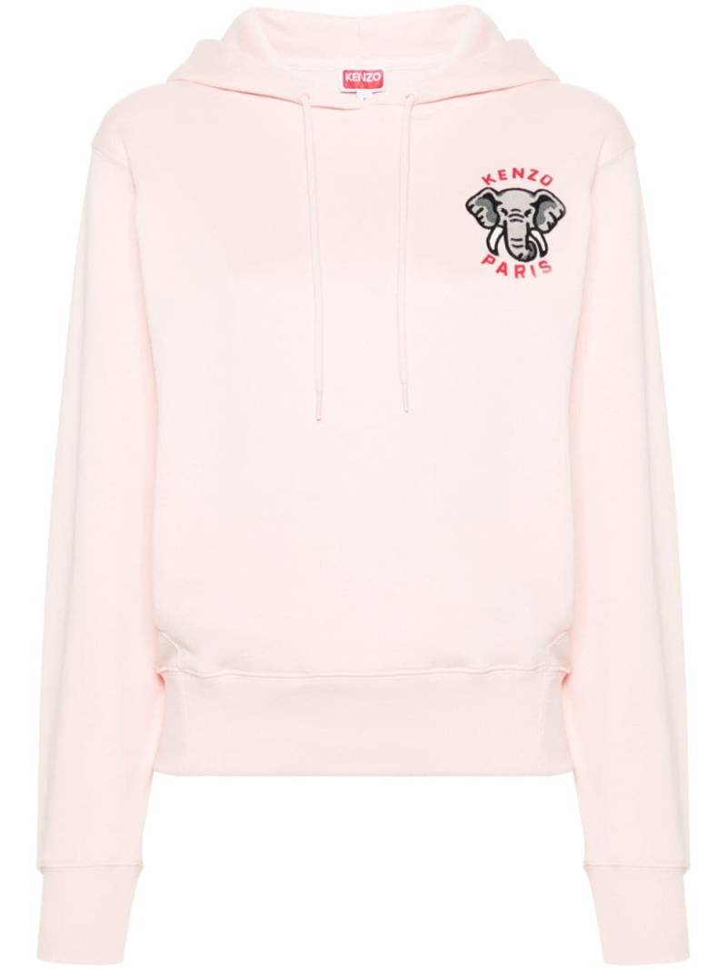 Kenzo elephant-embroidery cotton hoodie - Pink von Kenzo