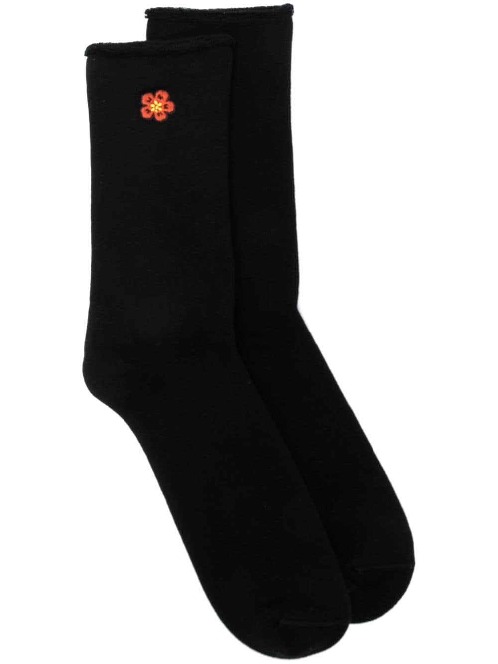 Kenzo floral-embroidered stretch-design socks - Black von Kenzo
