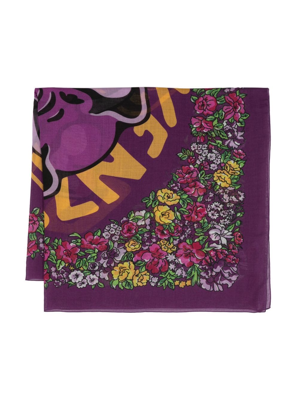 Kenzo floral-print logo scarf - Purple von Kenzo
