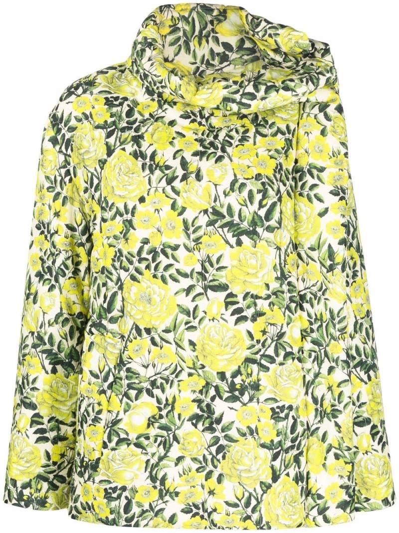 Kenzo floral-print spread-collar padded jacket - Green von Kenzo