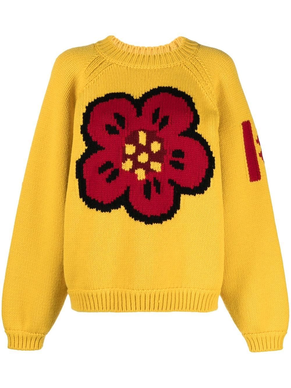 Kenzo floral-print wide-sleeved jumper - Yellow von Kenzo