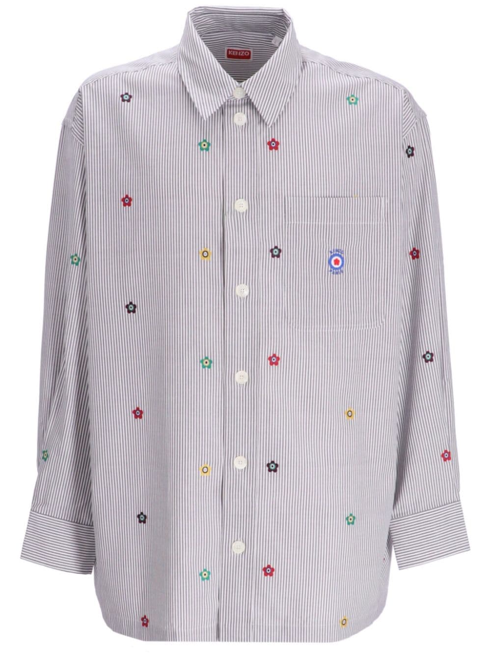 Kenzo flower-print cotton shirt - Grey von Kenzo