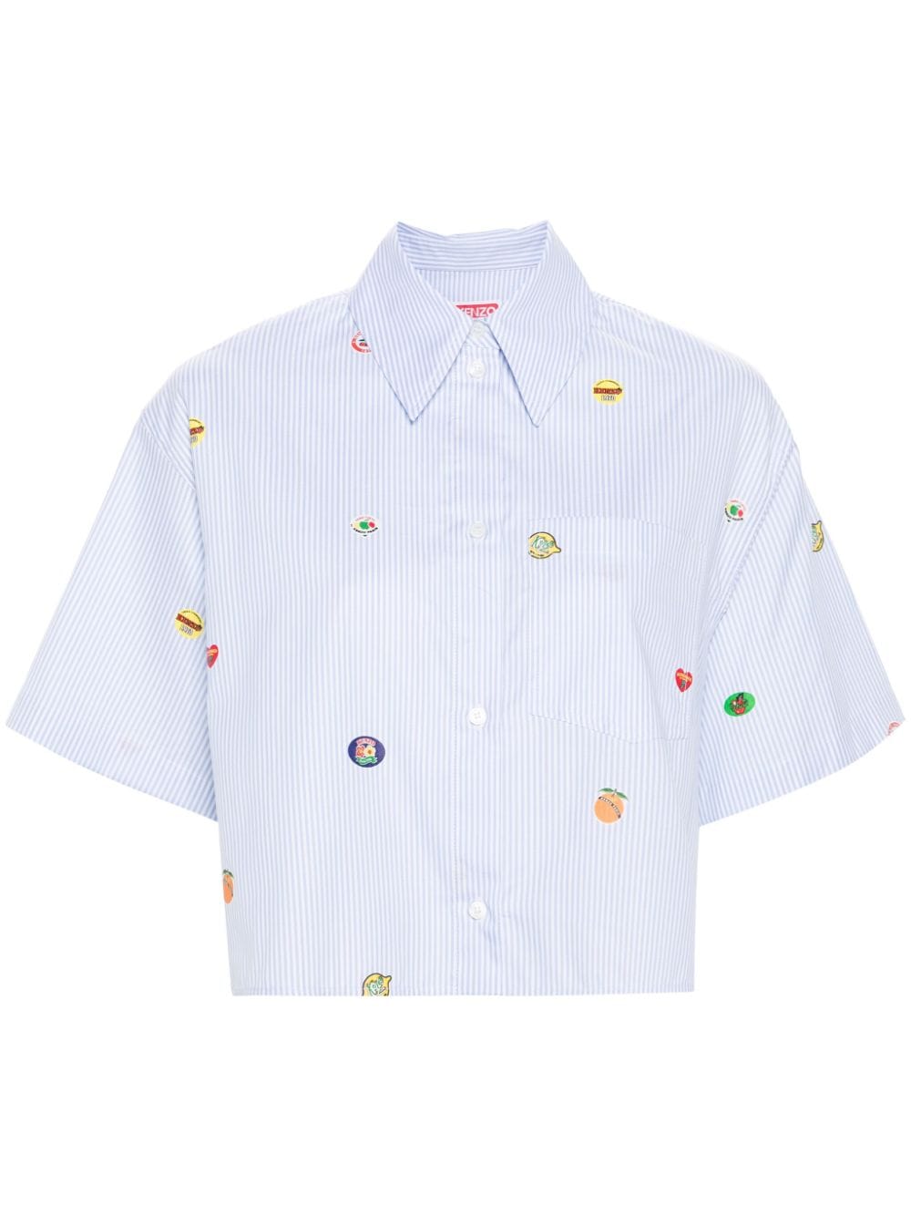 Kenzo fruit stickers-print striped shirt - Blue von Kenzo