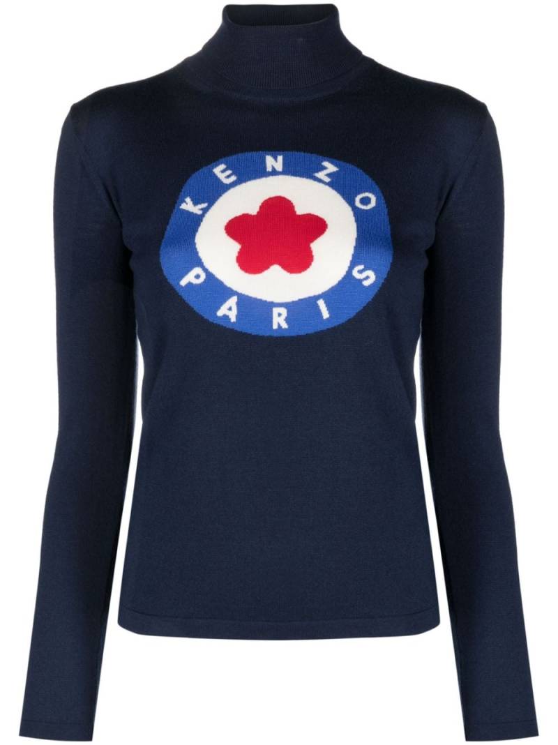 Kenzo intarsia-knit logo jumper - Blue von Kenzo