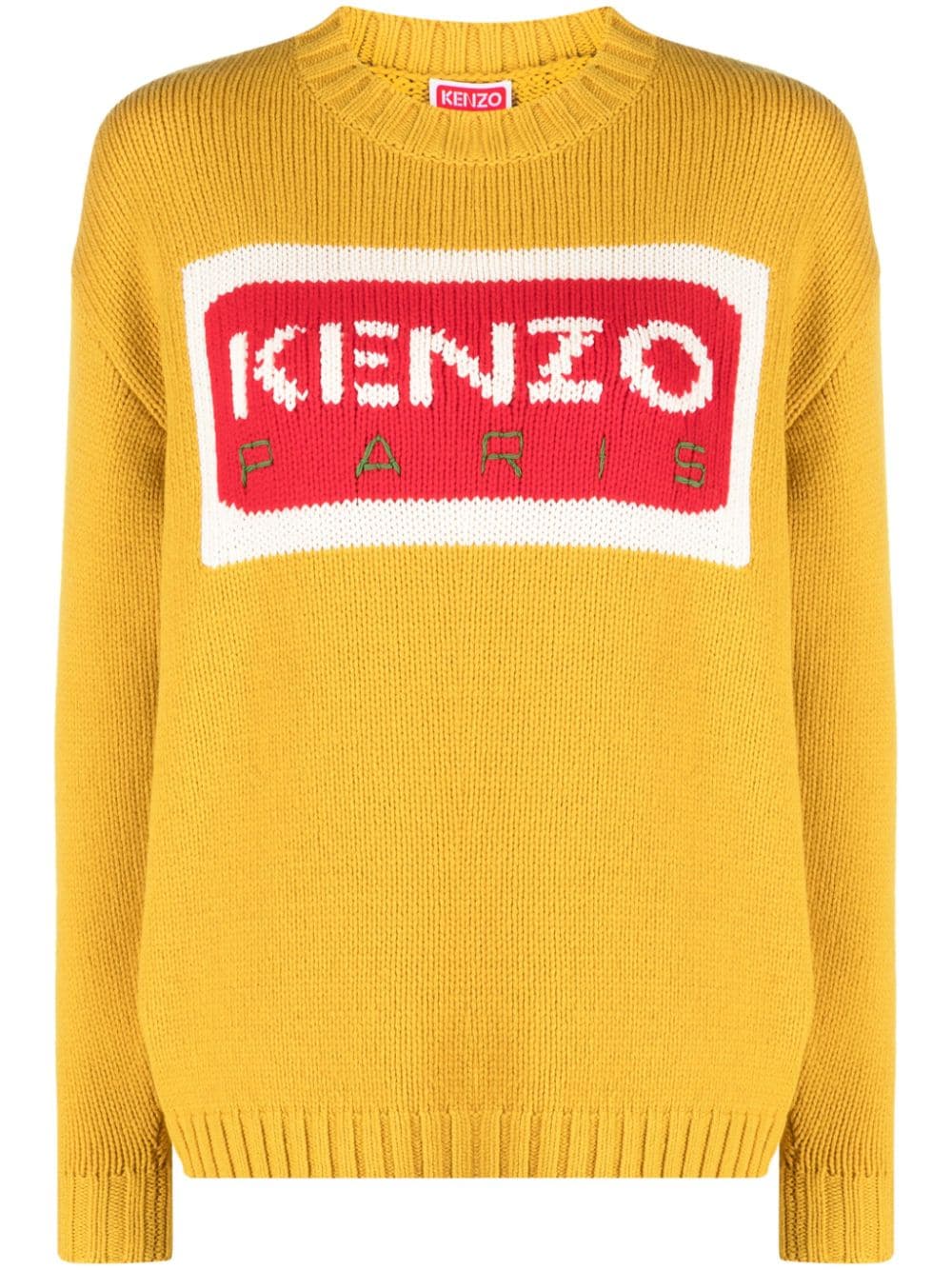 Kenzo intarsia-knit logo jumper - Yellow von Kenzo