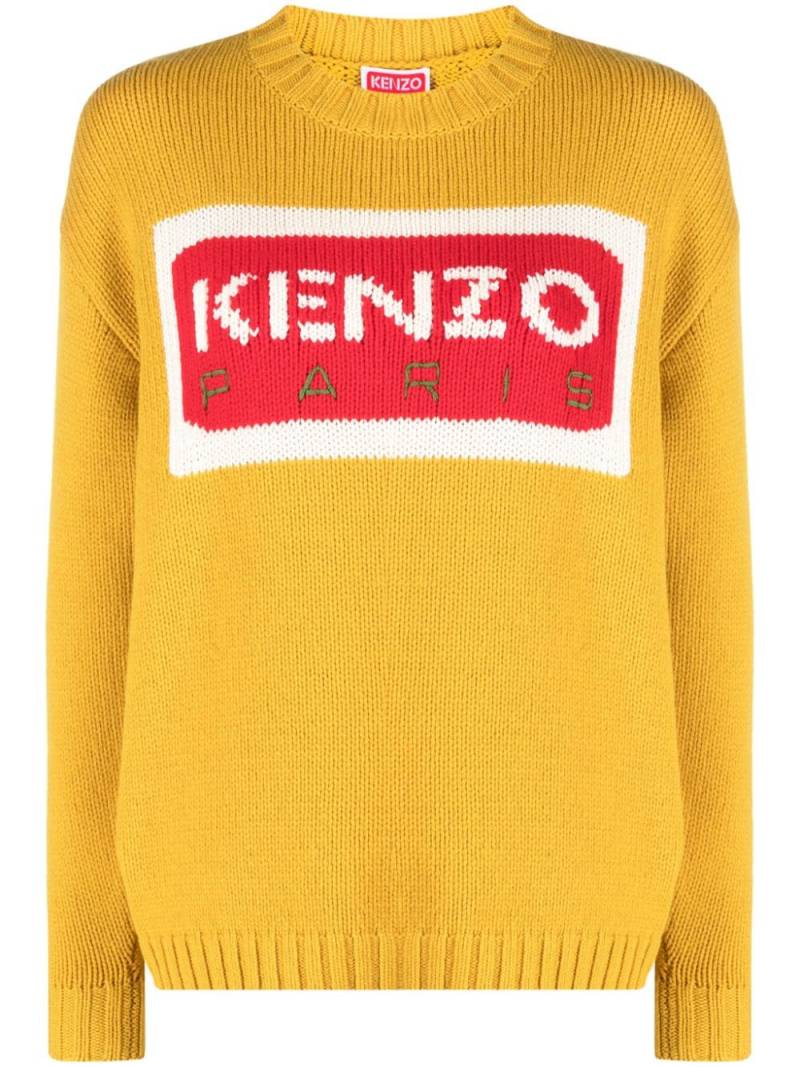 Kenzo intarsia-knit logo jumper - Yellow von Kenzo