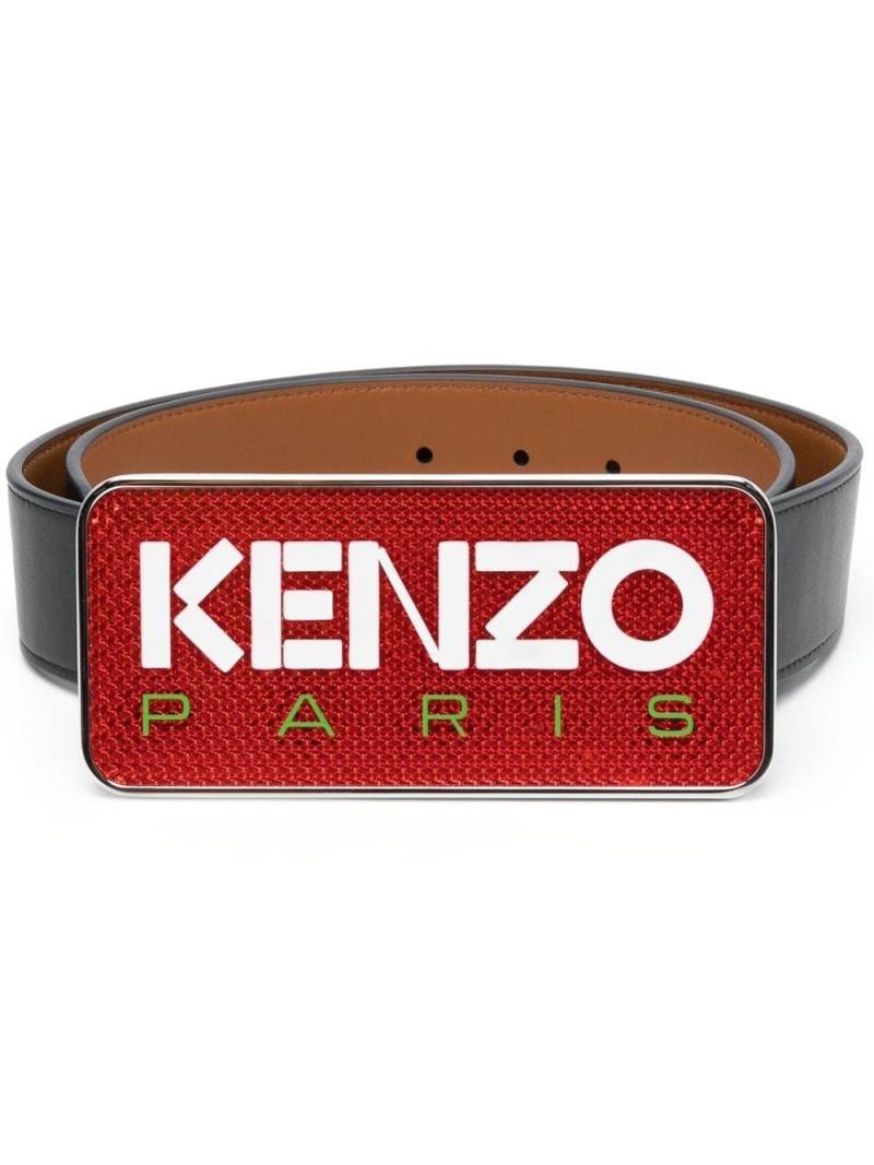 Kenzo logo-buckle leather belt - Black von Kenzo