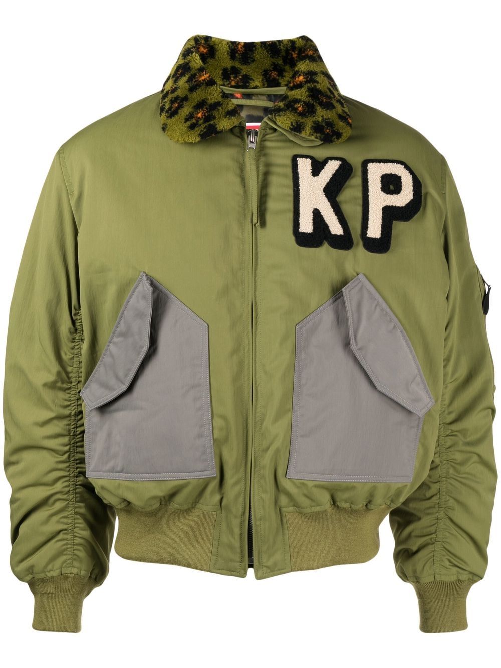 Kenzo logo-embroidered bomber jacket - Green von Kenzo