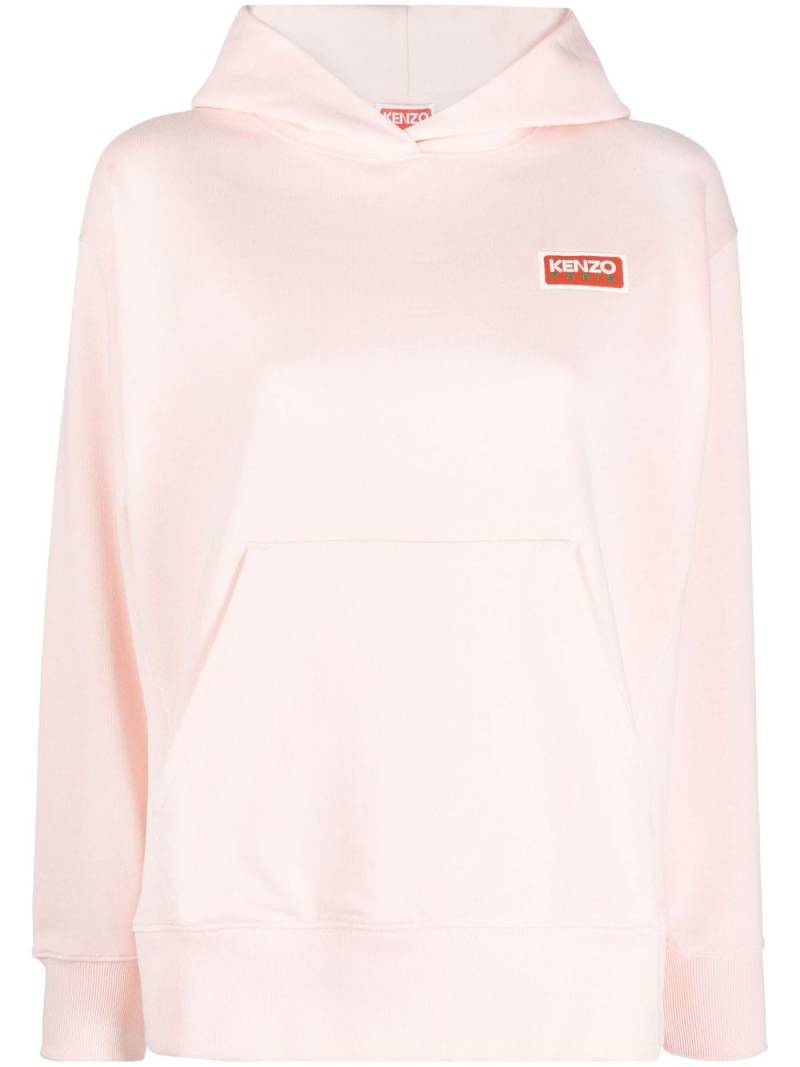 Kenzo logo-embroidered cotton hoodie - Pink von Kenzo