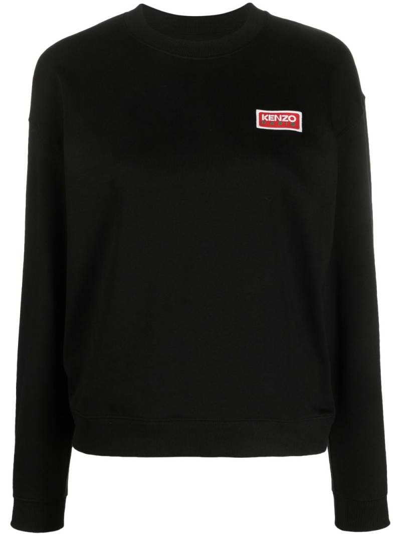 Kenzo logo-embroidered cotton sweatshirt - Black von Kenzo