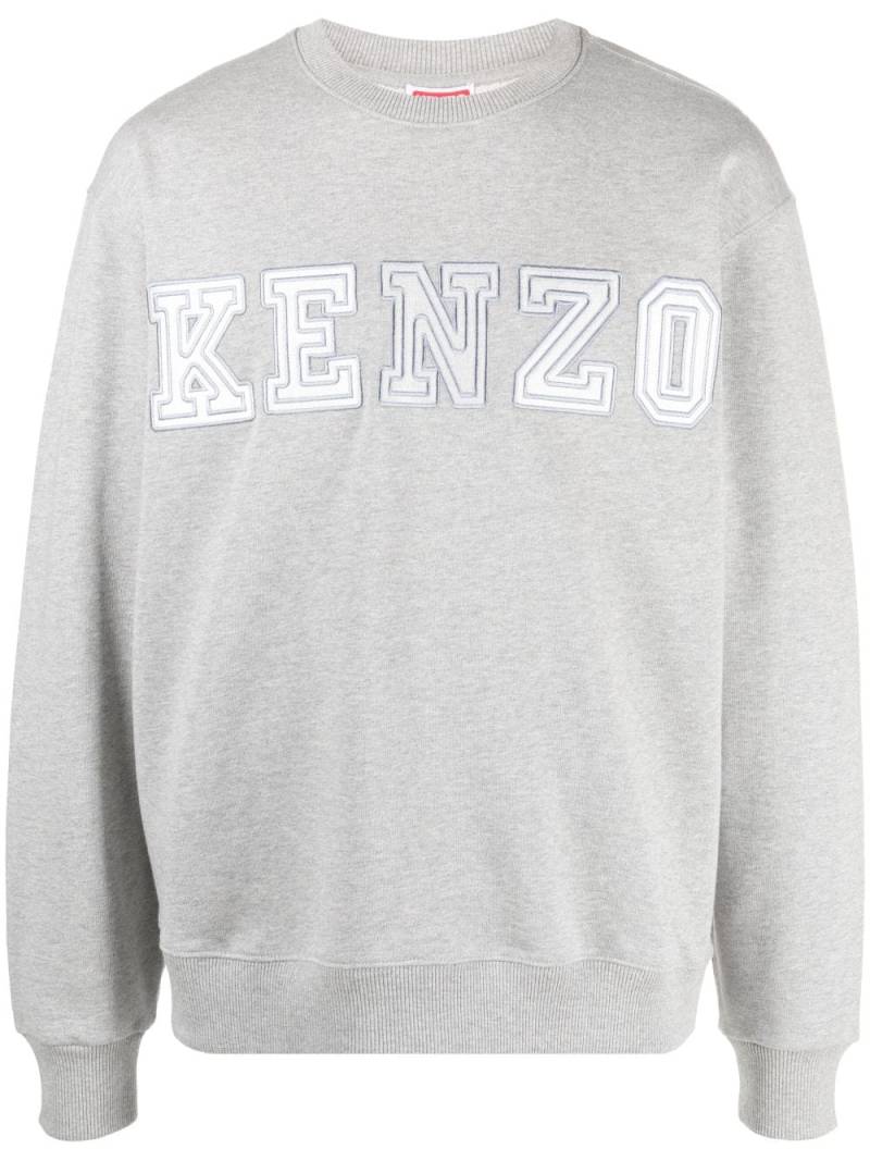 Kenzo logo-embroidered cotton sweatshirt - Grey von Kenzo