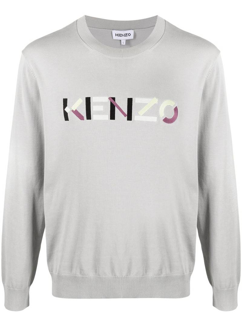 Kenzo logo-embroidered jumper - Grey von Kenzo
