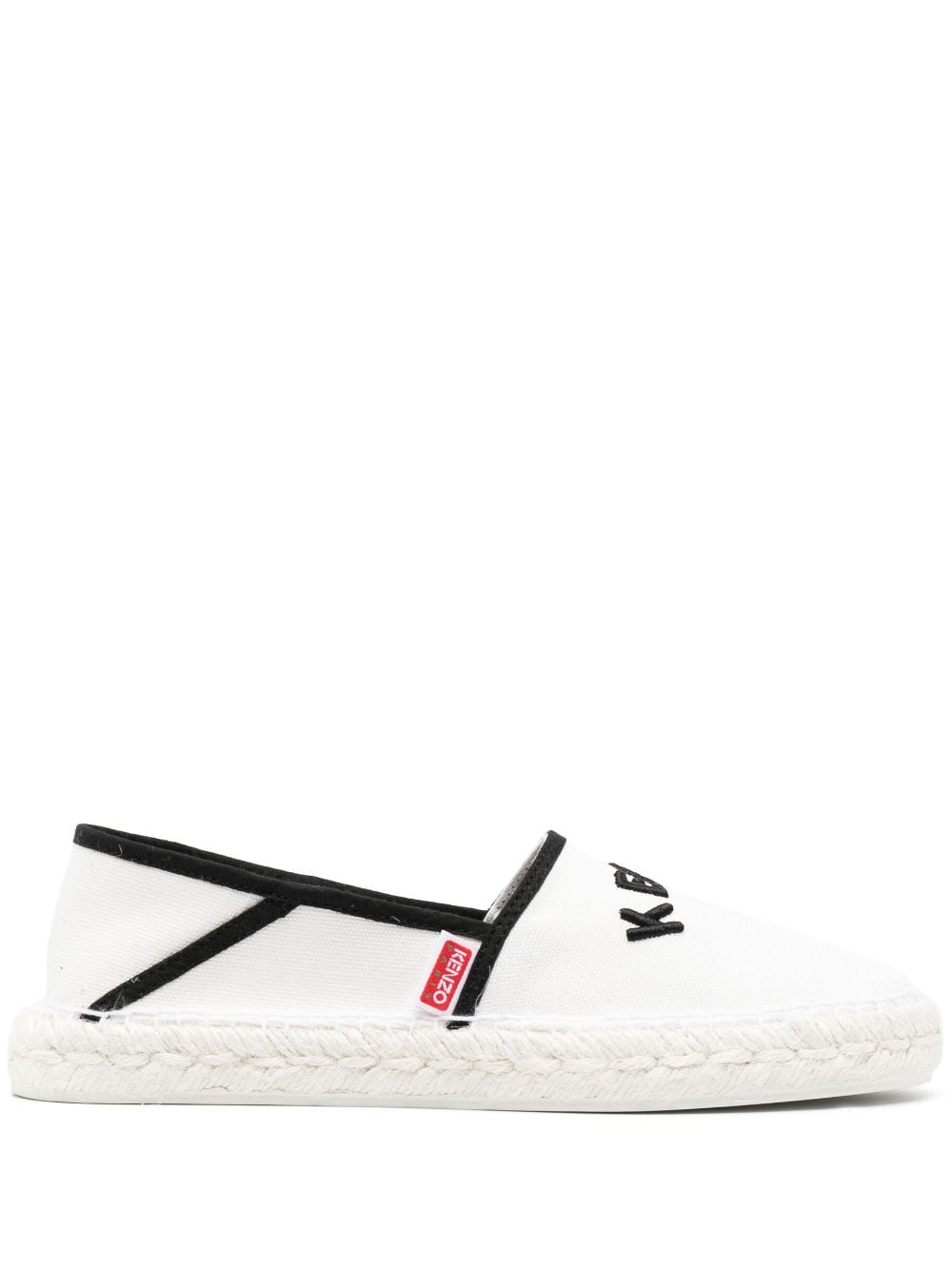 Kenzo logo-embroidered organic-cotton espadrilles - White von Kenzo