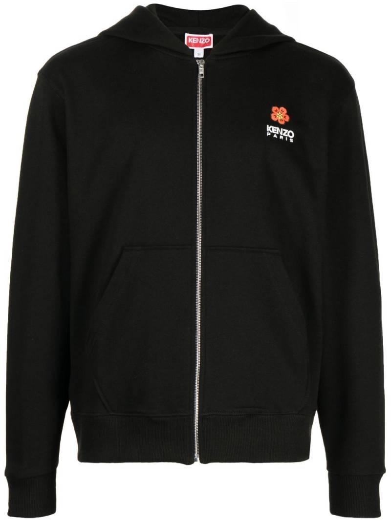 Kenzo logo-embroidery zip-up hoodie - Black von Kenzo