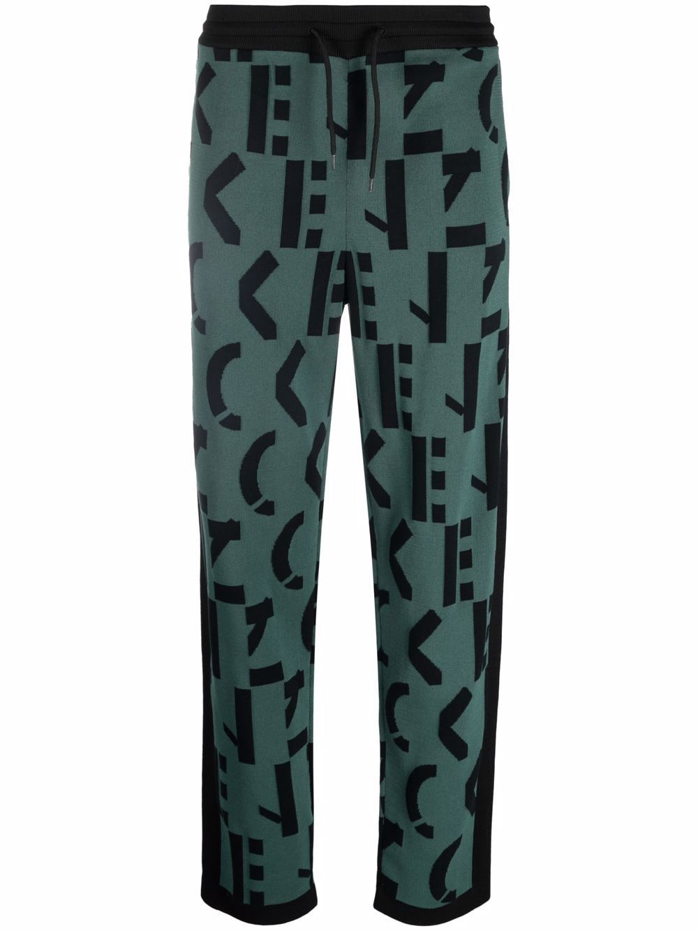 Kenzo logo-knit straight-leg joggers - Green von Kenzo