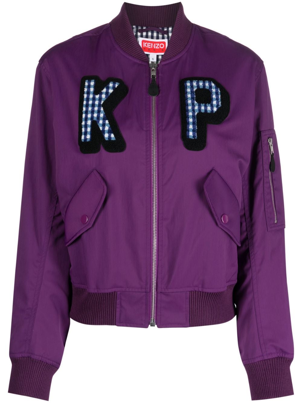 Kenzo logo-patch bomber jacket - Purple von Kenzo