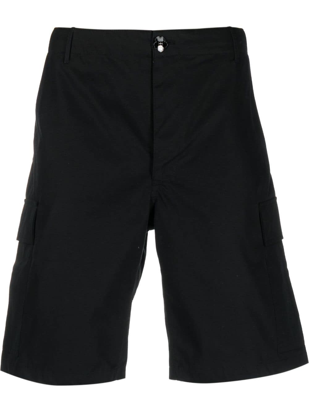 Kenzo logo-patch cotton Bermuda shorts - Black von Kenzo