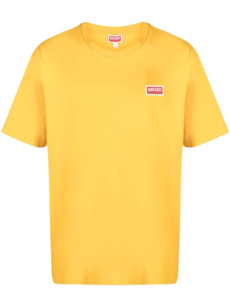Kenzo logo-patch cotton T-shirt - Yellow von Kenzo
