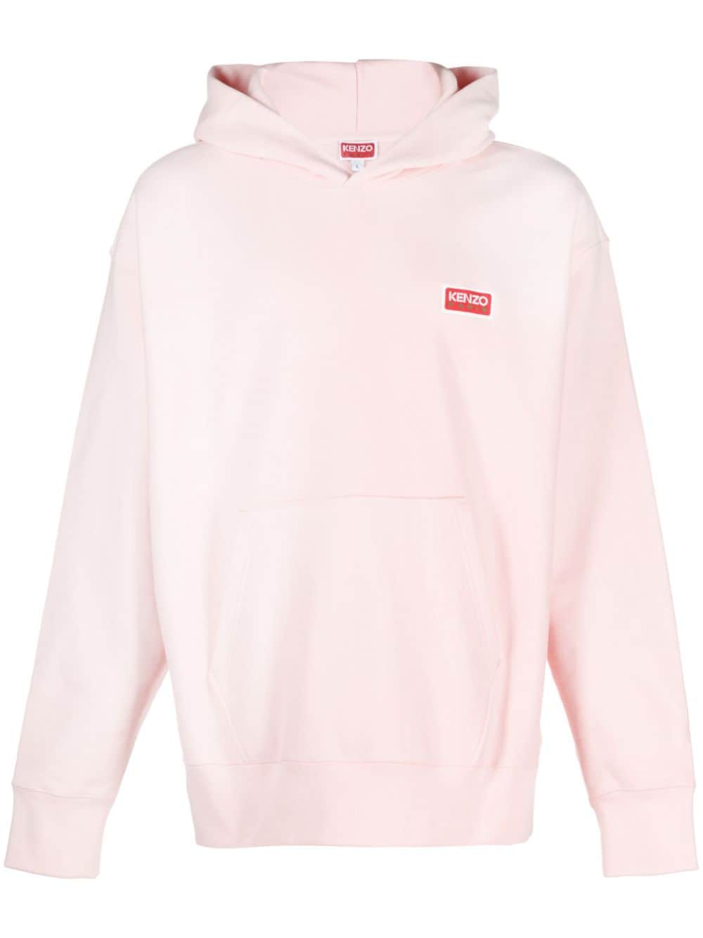 Kenzo logo-patch cotton hoodie - Pink von Kenzo
