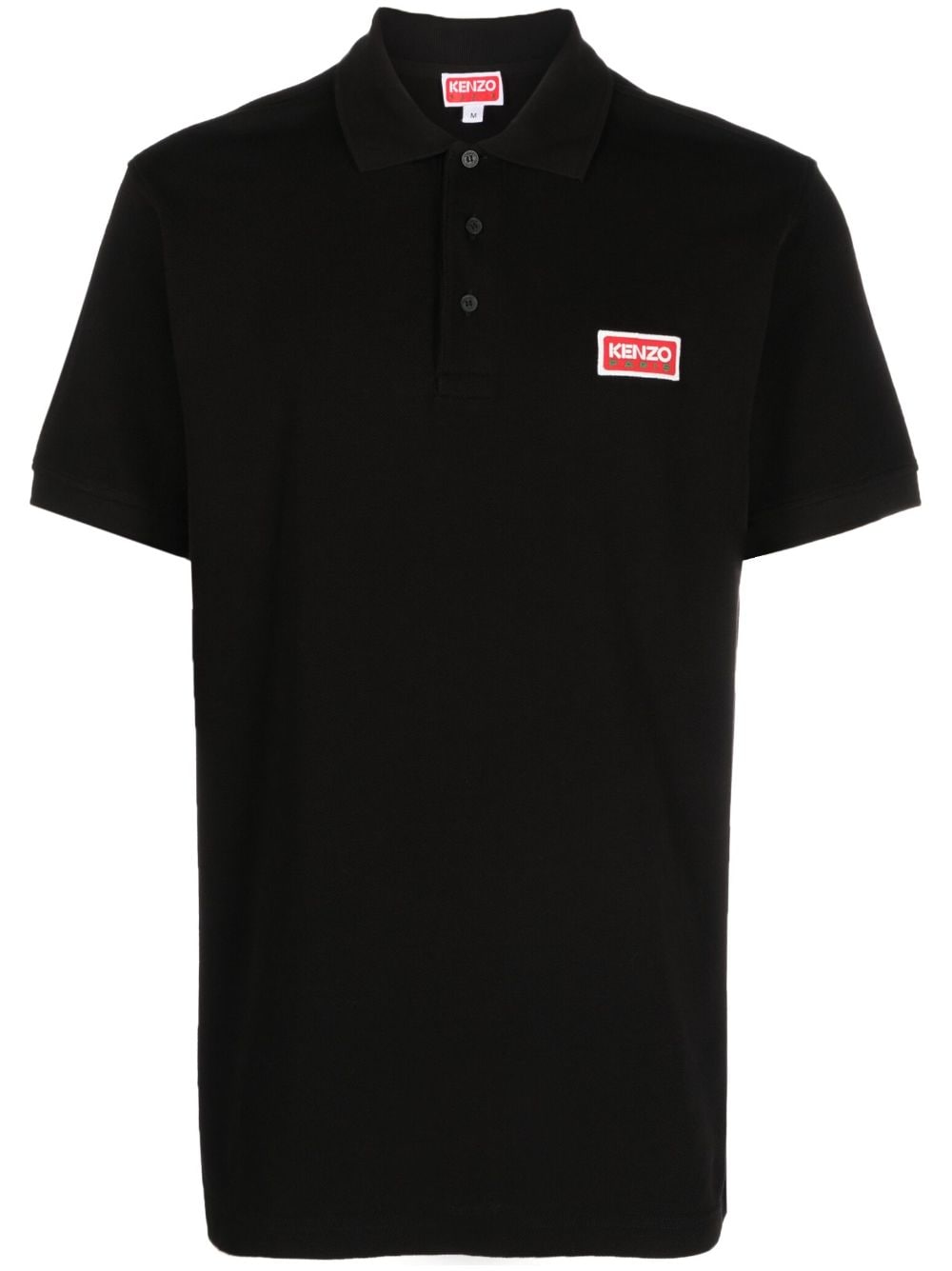Kenzo logo-patch cotton polo shirt - Black von Kenzo