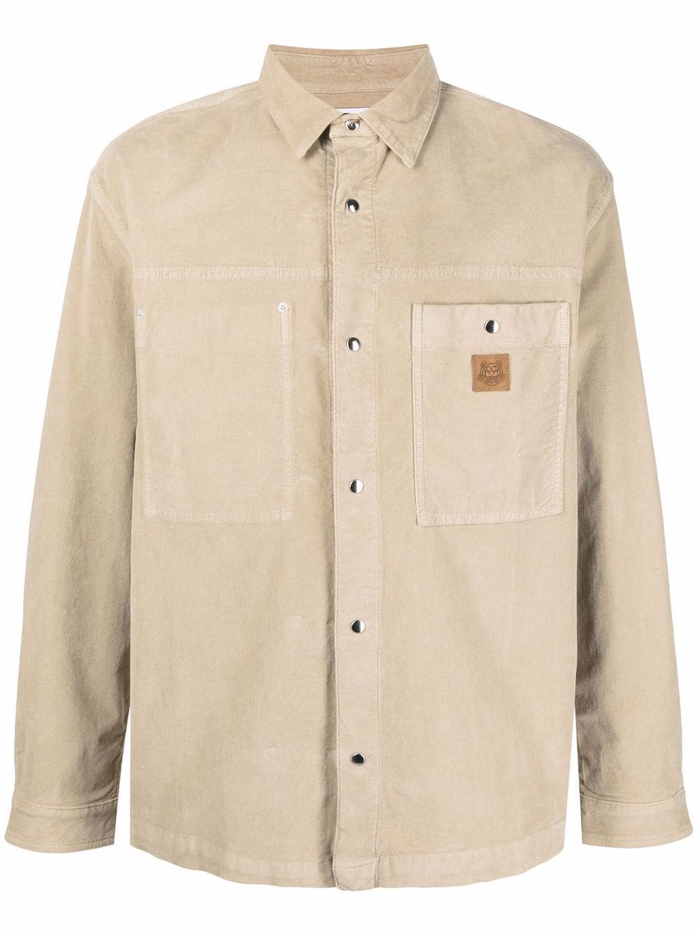 Kenzo logo-patch cotton shirt - Neutrals von Kenzo