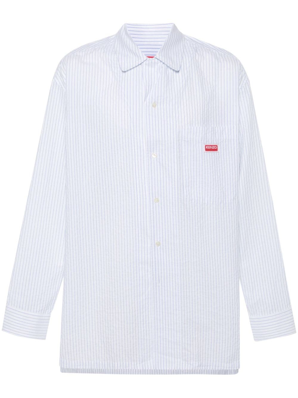 Kenzo logo-patch cotton shirt - White von Kenzo