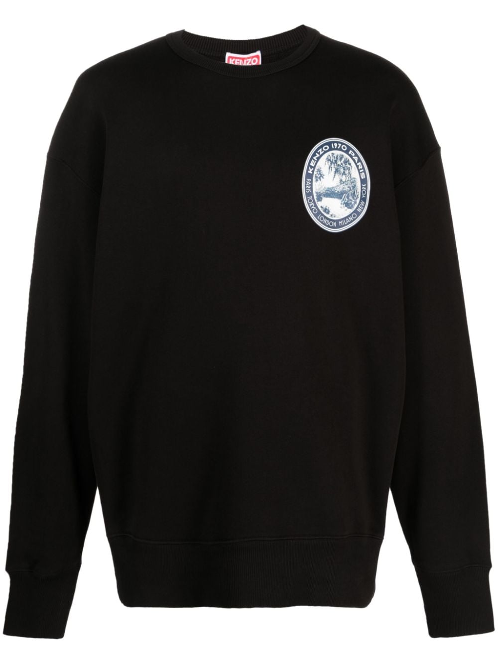 Kenzo logo-patch cotton sweatshirt - Black von Kenzo