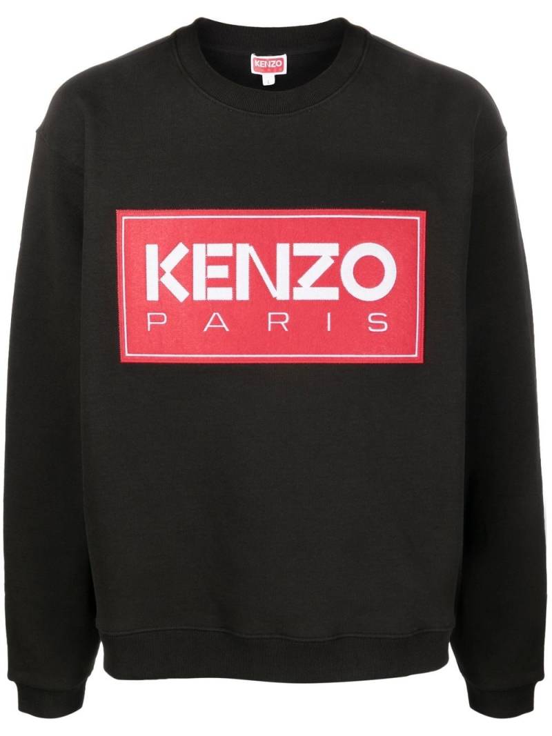 Kenzo logo-patch crew-neck sweatshirt - Black von Kenzo