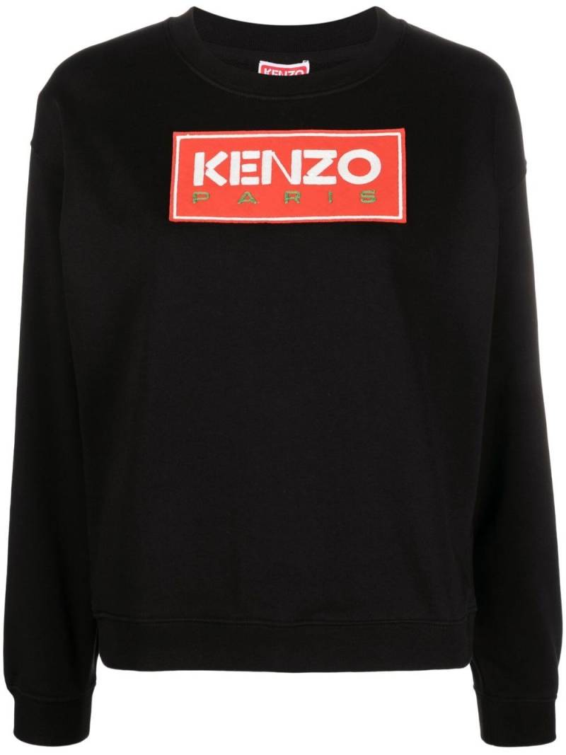Kenzo logo patch crew-neck sweatshirt - Black von Kenzo