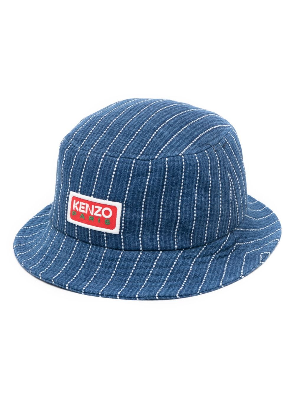 Kenzo logo-patch denim bucket hat - Blue von Kenzo