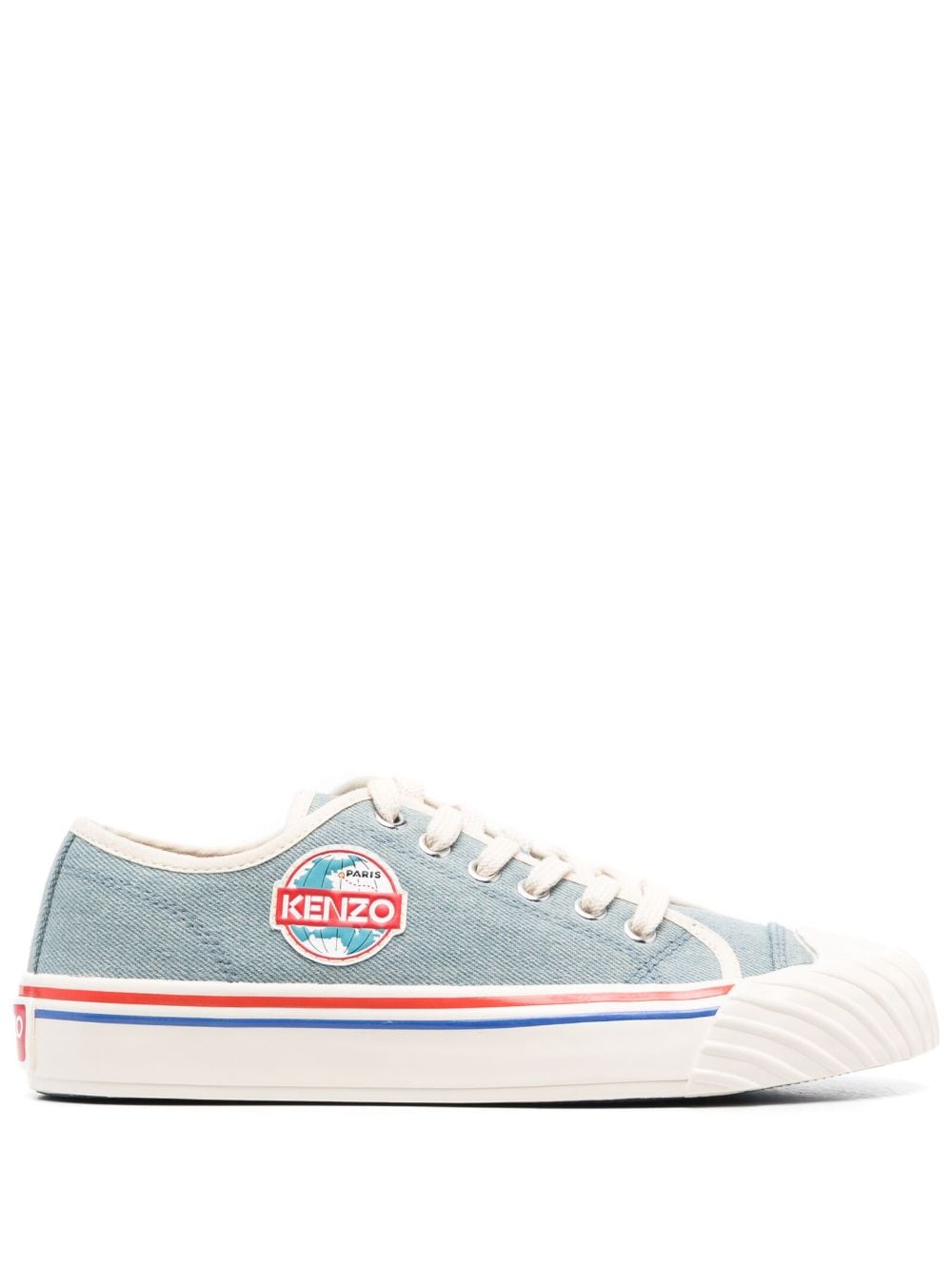 Kenzo logo-patch denim sneakers - Blue von Kenzo