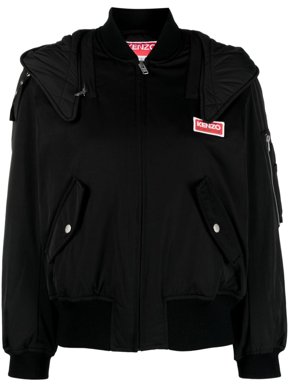 Kenzo logo-patch hooded jacket - Black von Kenzo