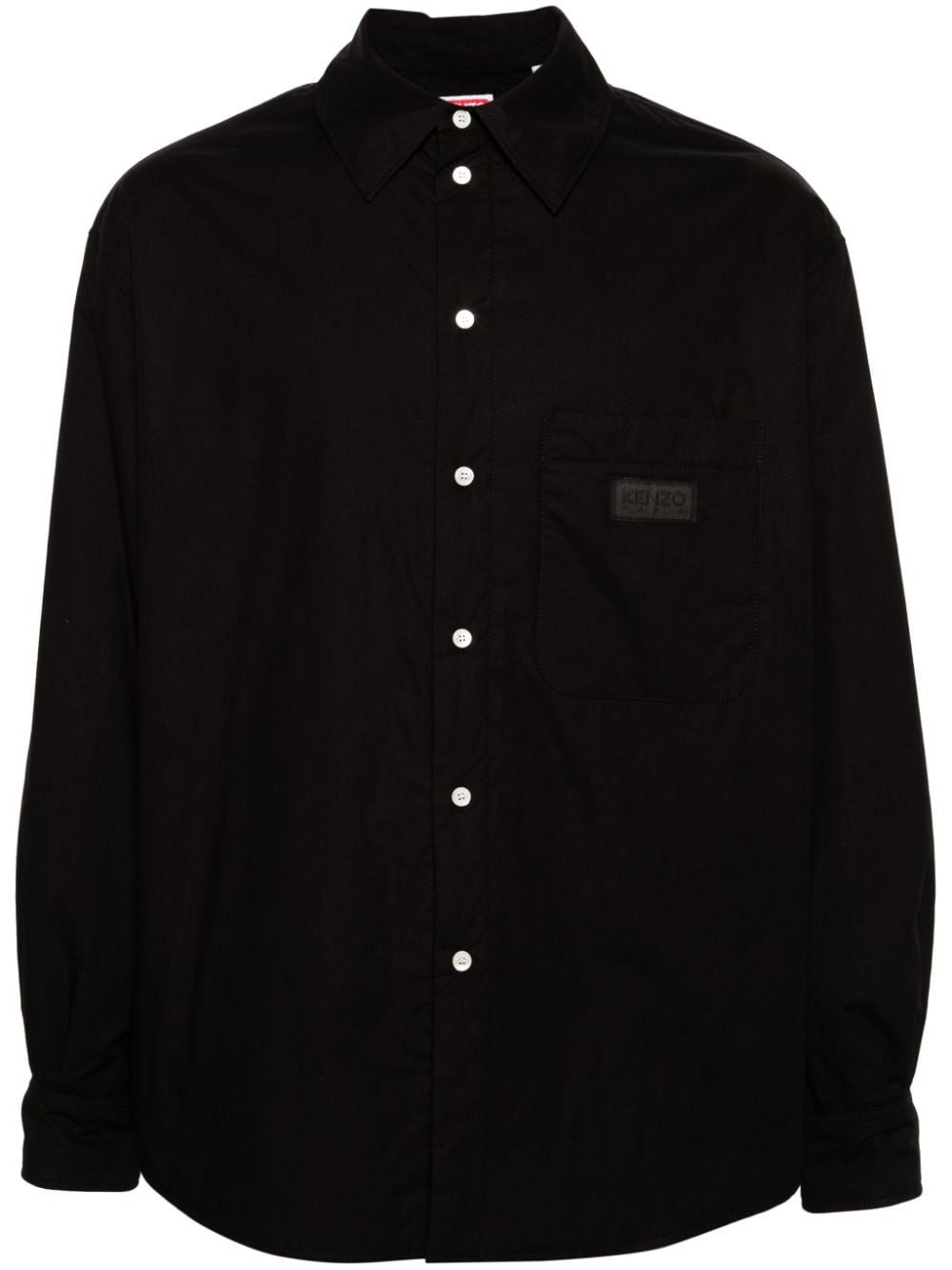 Kenzo logo-patch padded shirt jacket - Black von Kenzo