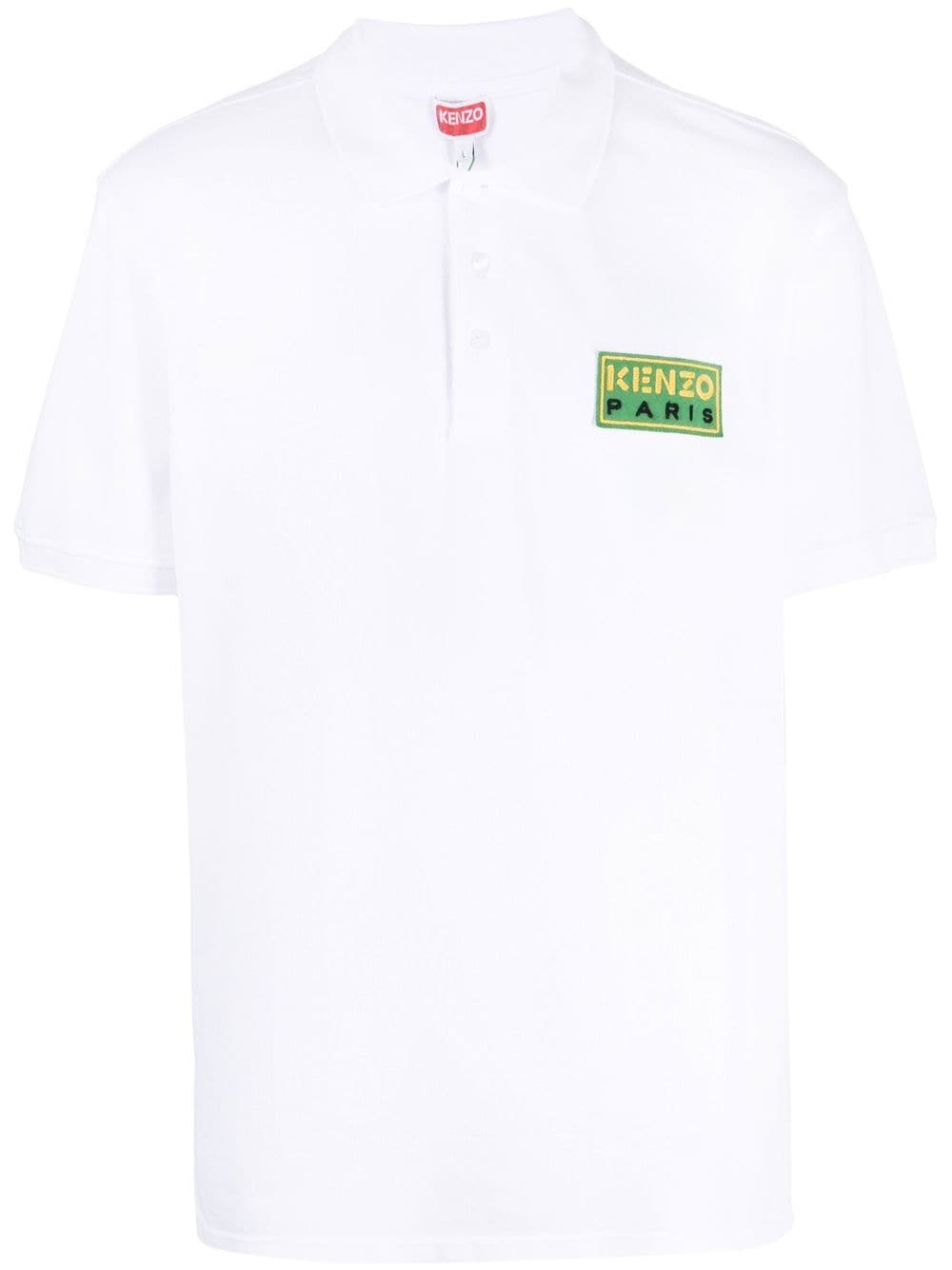 Kenzo logo-patch polo shirt - White von Kenzo