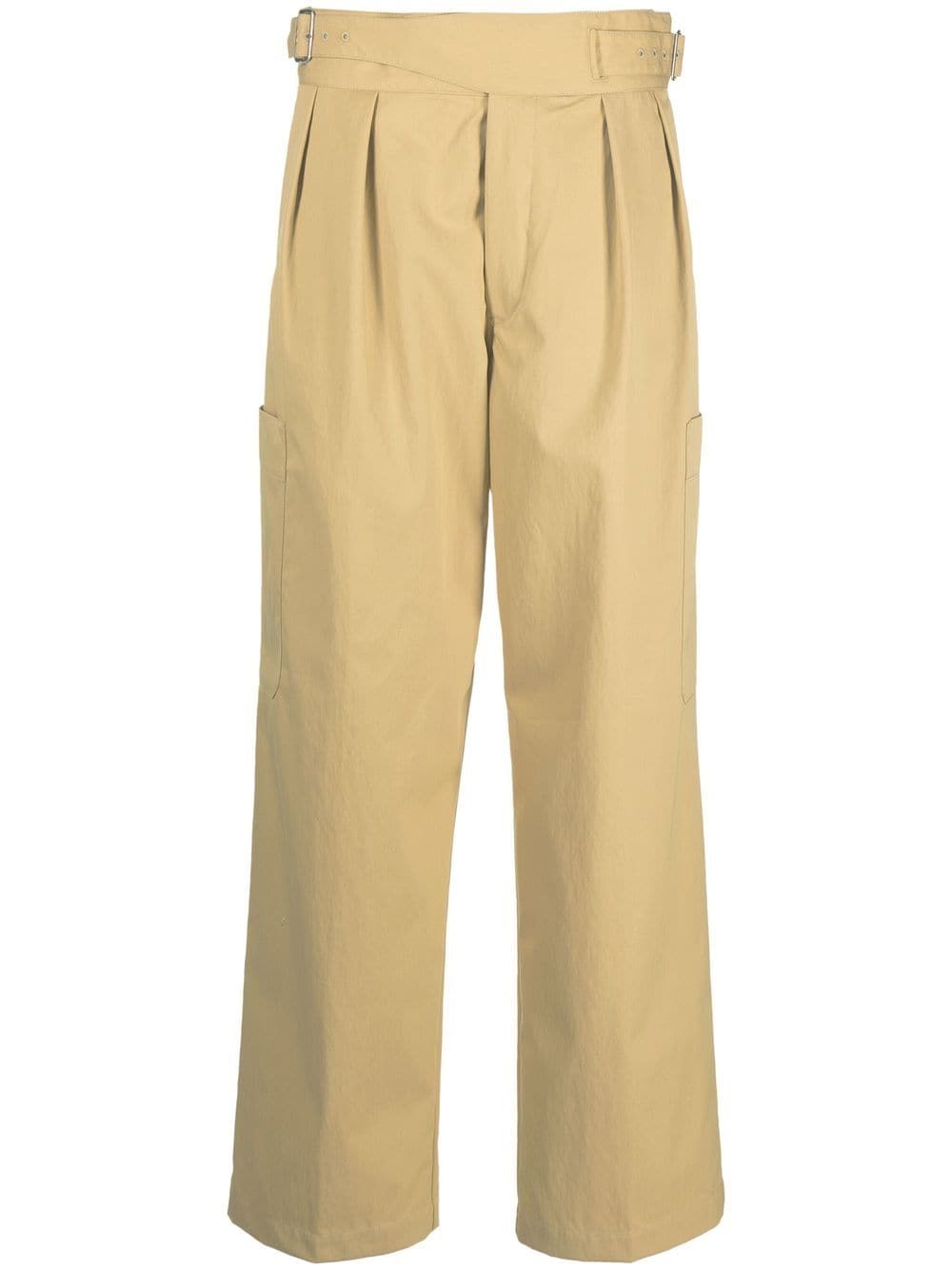 Kenzo logo-patch straight-leg trousers - Neutrals von Kenzo