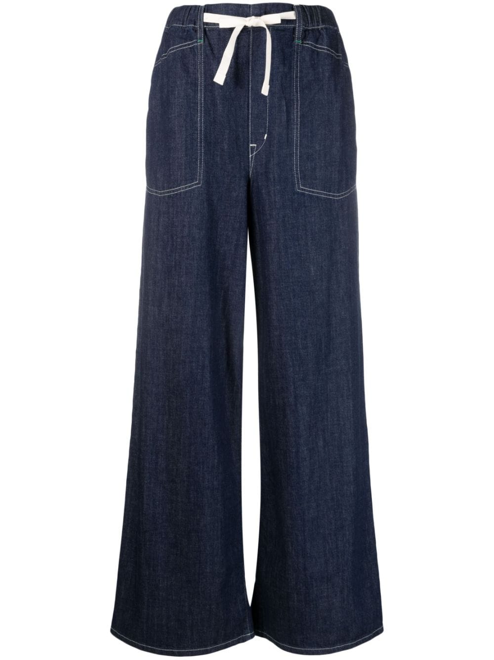 Kenzo logo-patch wide-leg trousers - Blue von Kenzo